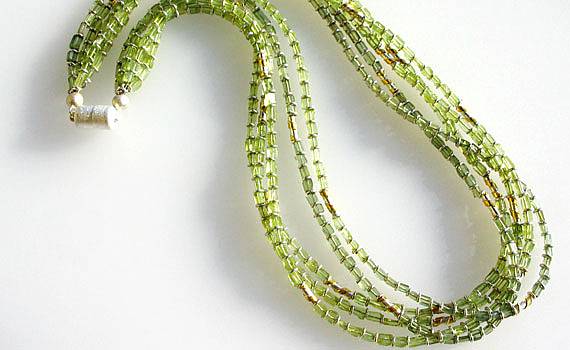 Necklaces and Pendants - 925- Silber, Feingold, Peridot